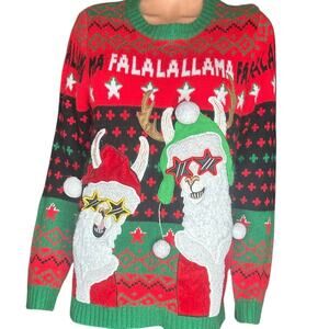 Holiday Time Fa La La Liama Ugly Christmas sweater women's xlarge 14-16
